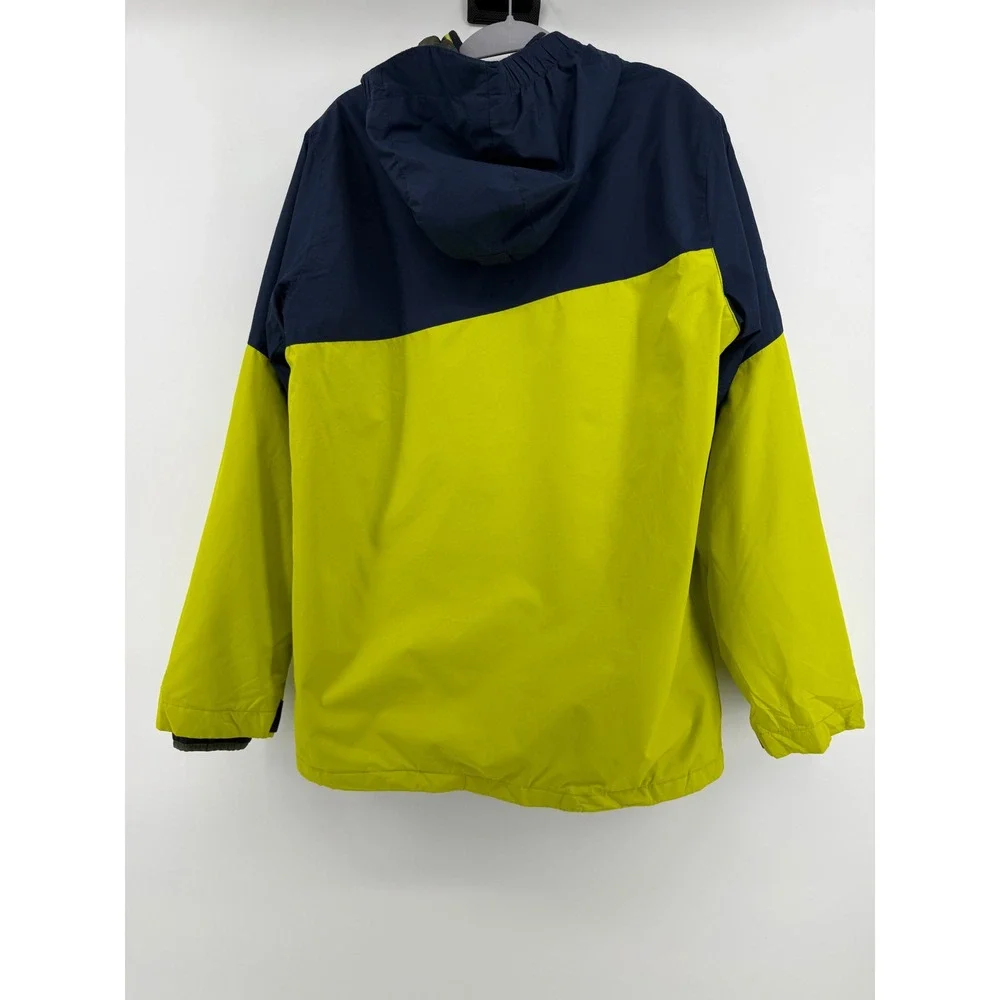 Lands‎ End Squall Grow Along Jacket Boys XL 18-20 Lime Green Navy Fleece Zip Out